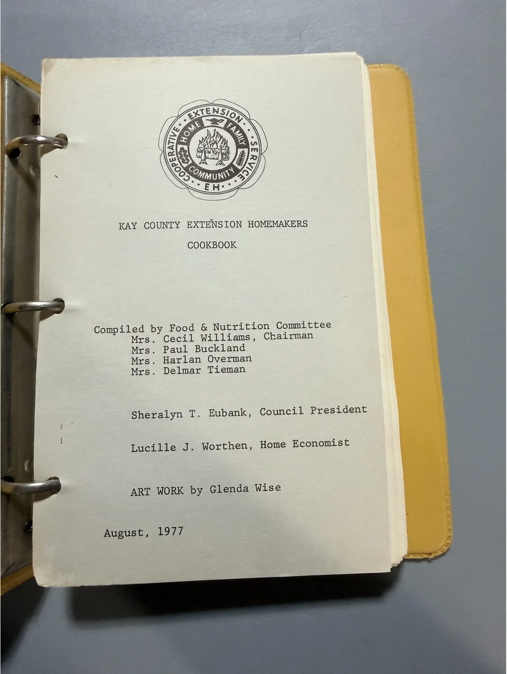 1977 Kay County Extension Homemakers Cookbook | Oklahoma Community Recipes